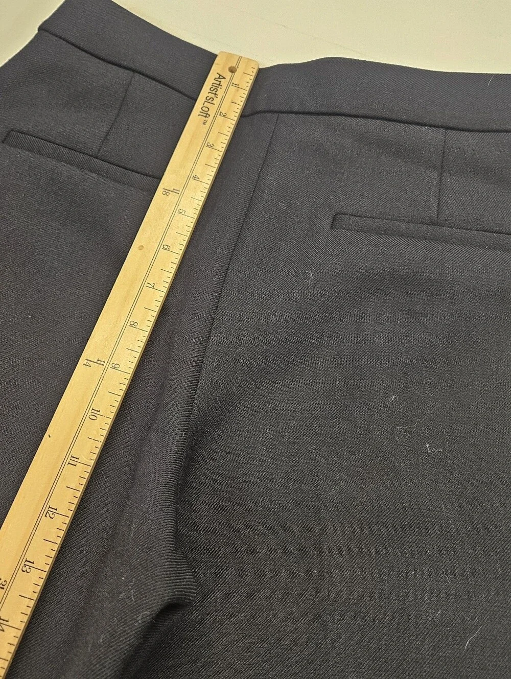 Sezane Damon Trousers Womens 34 (US Sz 2)Navy Blue Wide Leg High Waisted Pleats - Picture 4 of 11